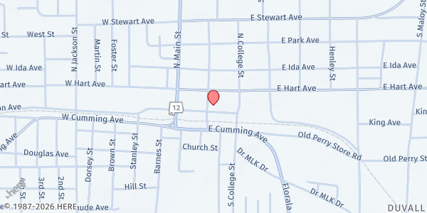 Map showing Meals of Love Opp at 205 Covington Ave., Opp, AL