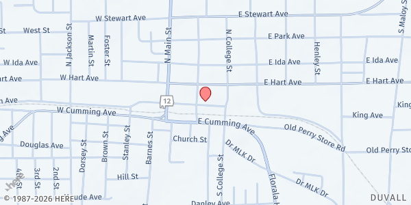 Map showing Meals of Love Opp at 205 Covington Ave., Opp, AL