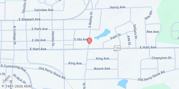 Map showing Opp Church of Christ at 901 E. Hart Ave., Opp, AL