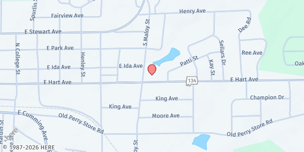 Map showing Opp Church of Christ at 901 E. Hart Ave., Opp, AL