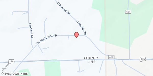 Map showing West County Line Baptist Church at 30380 County Line Loop, Opp, AL