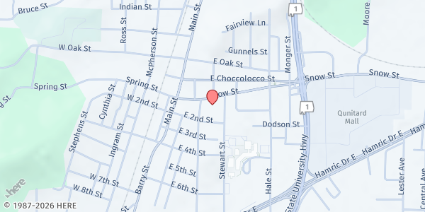 Map showing Oxford First United Methodist Church Mobile Pantry at 216 Snow St, Oxford, AL