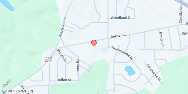 Map showing Ridgecrest Baptist Church at 1971 Deese Rd., Ozark, AL