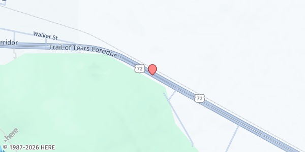 Map showing Paint Rock Missionary Baptist Church at 2911 Hwy. 72, Paint Rock, AL