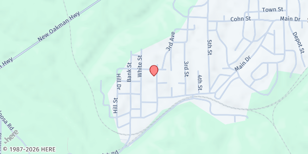 Map showing Parrish First Baptist Church at 95 1st St., Parrish, AL