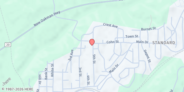 Map showing Parrish First Baptist Church at 95th 1st St, Parrish, AL