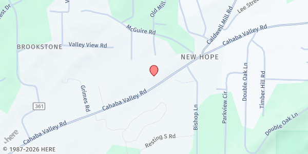 Map showing The Episcopal Church of St. Francis of Assisi at 3545 Cahaba Valley Rd., Pelham, AL