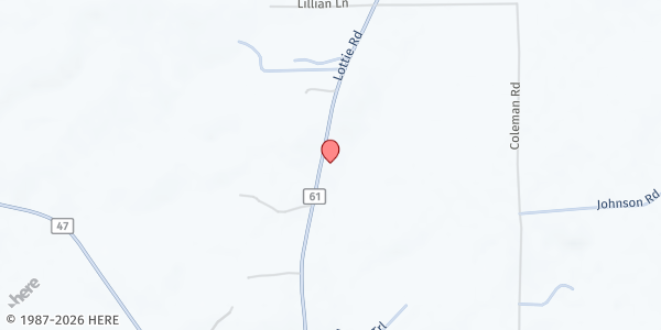 Map showing Morning Dove Baptist Church at 54681 Lottie Rd., Perdido, AL