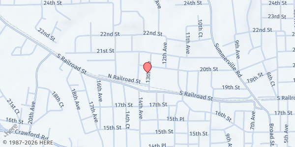 Map showing Bethany Christian Fellowship at 1909 13th Ave., Phenix City, AL