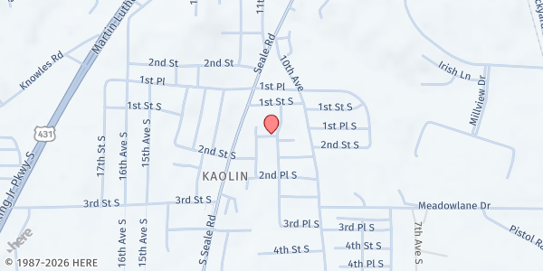 Map showing BeYond Expectations Community Outreach at 1101 1st Pl. S., Phenix City, AL