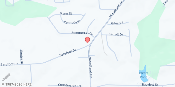 Map showing Come to the Table Food Pantry at 128 Woodland Drive, Phenix City, AL