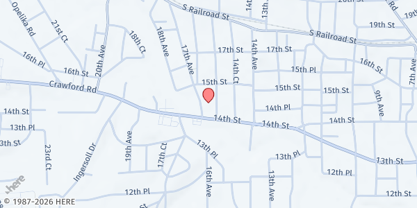 Map showing Feeding the Valley Mobile Pantry - Central Activity Center at 1500 14th St., Phenix City, AL