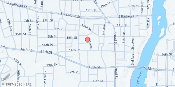 Map showing Mount Moriah Better Living Community Center at 1415 9th Ave., Phenix City, AL