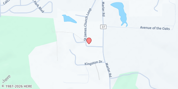 Map showing St. James Missionary Baptist Church at 491 St James Church Loop, Pike Rd, AL