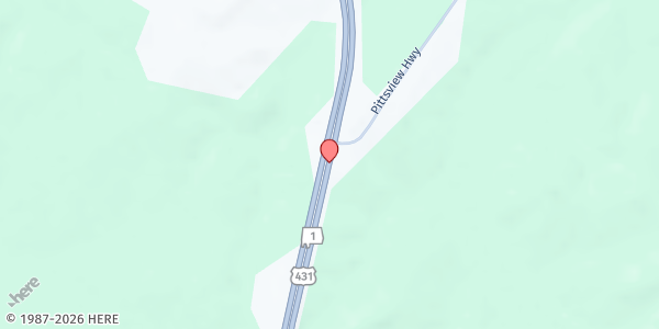 Map showing Eufaula Church of God at 5726 US-431, Pittsview, AL