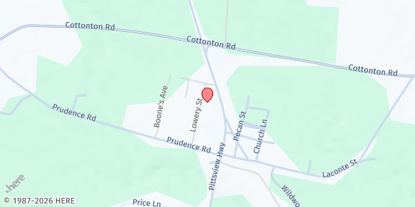 Map showing Shiloh Baptist Church at 5726 Pittsview Hwy., Pittsview, AL