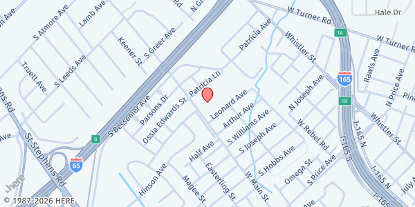 Map showing Robbins Elementary School at 2416 W Main St, Prichard, AL