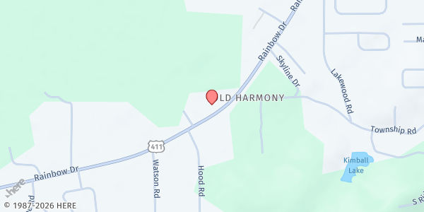 Map showing White Springs Baptist Church at 4411 Rainbow Drive, Rainbow City, AL