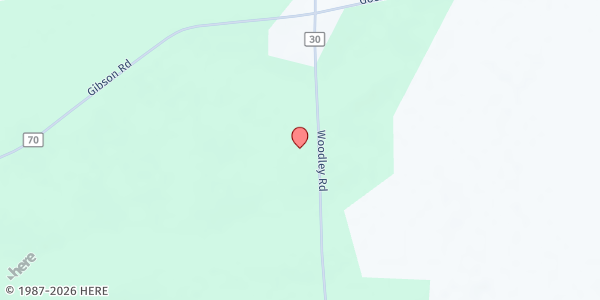 Map showing New Providence Baptist Church at 15840 Woodley Rd., Ramer, AL