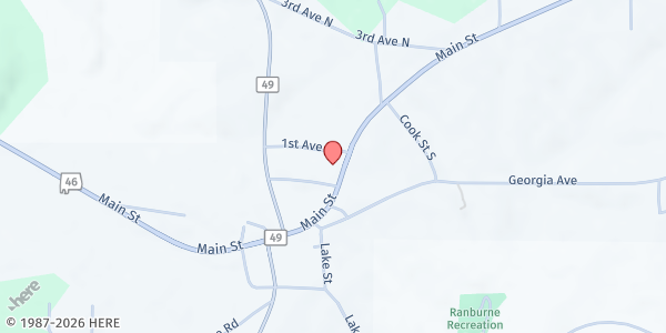 Map showing Feeding Cleburne - Ranburne at 21459 Main St., Ranburne, AL