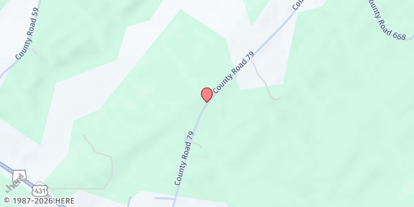 Map showing Community Life Church Roanoke at 220 Co. Rd. 79, Roanoke, AL