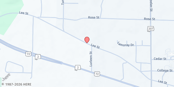 Map showing Fish & Loaves Food Pantry - Rogersville UMC at 51 Turner Lindsey Rd., Rogersville, AL
