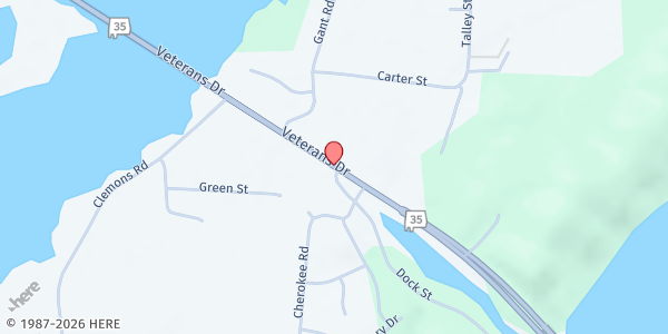 Map showing Veterans Club of Jackson County at Veterans Club of Jackson County, Scottsboro, AL