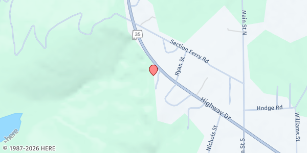 Map showing Section Holiness Church "God's Helping Hands" at 5861 Tammy Little Dr, Section, AL
