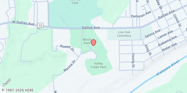 Map showing Bloch Park at Bloch Park, Selma, AL