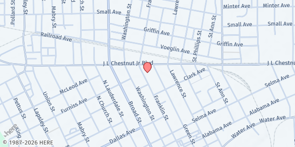 Map showing New Hope Apostolic Church at 718 Franklin St., Selma, AL