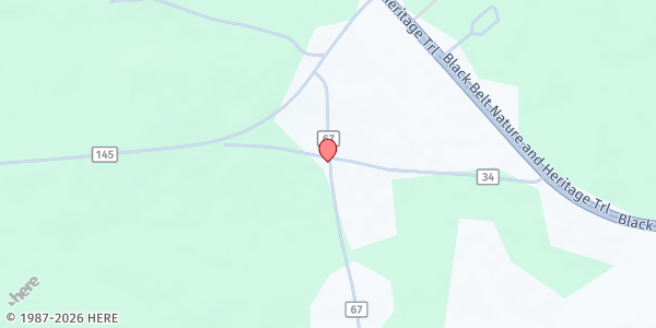 Map showing New Sister Spring Baptist Church at 446 Co. Rd. 67, Selma, AL