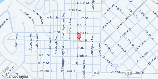 Map showing The Chapel at 600 N. Columbia Ave., Sheffield, AL