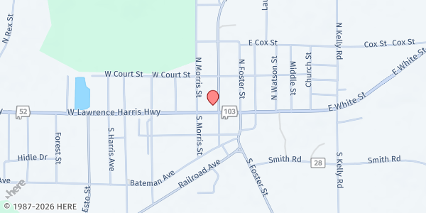 Map showing First UMC of Slocomb at 102 Commerce St., Slocomb, AL