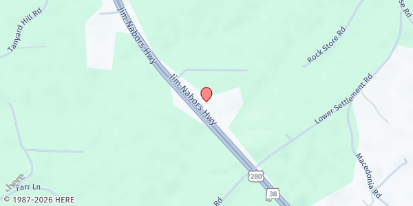 Map showing The Sanctuary at 46639 US-280, Sylacauga, AL