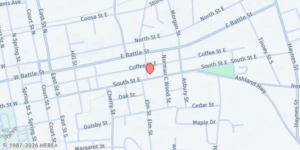 Map showing Red Door Kitchen at 500 South St W, Talladega, AL