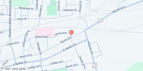 Map showing Samaritan House at 806 N St. E, Talladega, AL