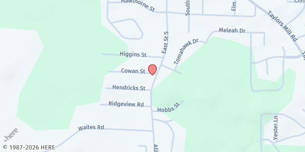 Map showing Samaritan House at 806 North St. E., Talladega, AL