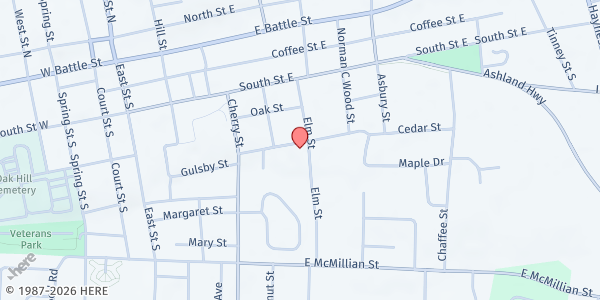 Map showing Talladega City School Family Market at 403 Cedar St., Talladega, AL