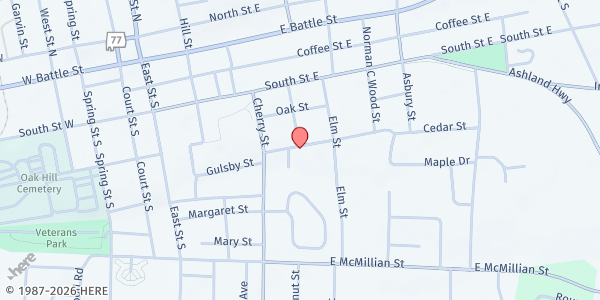 Map showing Talladega City School Family Market at 403 Cedar Street, Talladega, AL