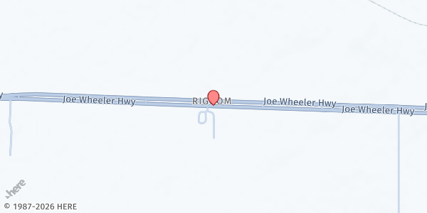 Map showing Living Way Apostolic Church at 4430 Alabama Hwy 20, Town Creek, AL