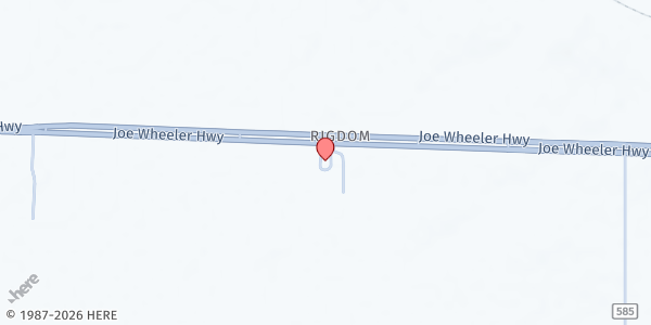 Map showing Living Way Apostolic Church at 4430 AL-20, Town Creek, AL