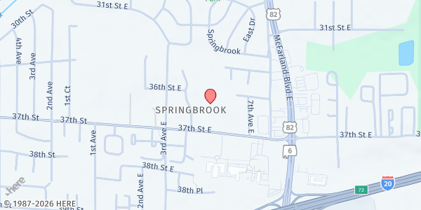 Map showing Catholic Social Services of West Alabama at 608 James I Harrison Jr Pkwy., Tuscaloosa, AL