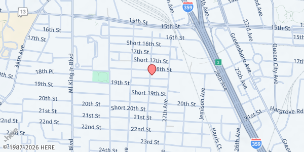Map showing Center of Hope - Saint Mark AME Church at 2715 18th St., Tuscaloosa, AL