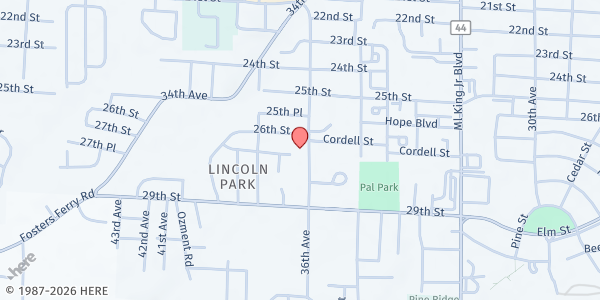 Map showing Maranatha SDA Church - I-Care Food Pantry at 2614 Herman Ave., Tuscaloosa, AL