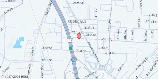 Map showing The Salvation Army - Tuscaloosa at 2902 Greensboro Ave., Tuscaloosa, AL