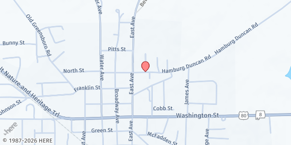 Map showing CHOICE Center at 60 HAMBURG, North St., Uniontown, AL