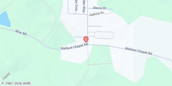 Map showing Iglesia del Nazareno Wallace Chapell at 11391 Tingle Tangle Rd., Vance, AL