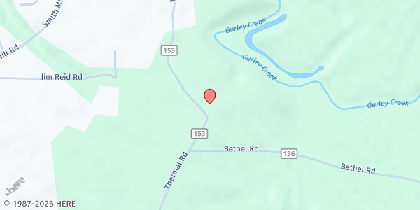 Map showing Bethel UMC at 9417 Thermal Rd., Warrior, AL