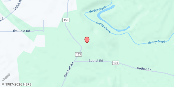 Map showing Bethel United Methodist Church at 9417 Thermal Road, Warrior, AL