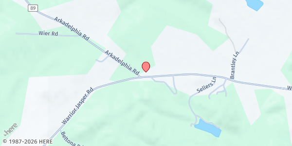 Map showing Cane Creek Missionary Baptist at 963 Warrior Jasper Road, Warrior, AL